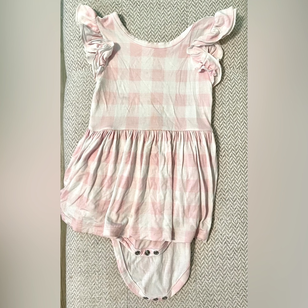 Little Sleepies Twirl Dress 18-24M Pink Gingham